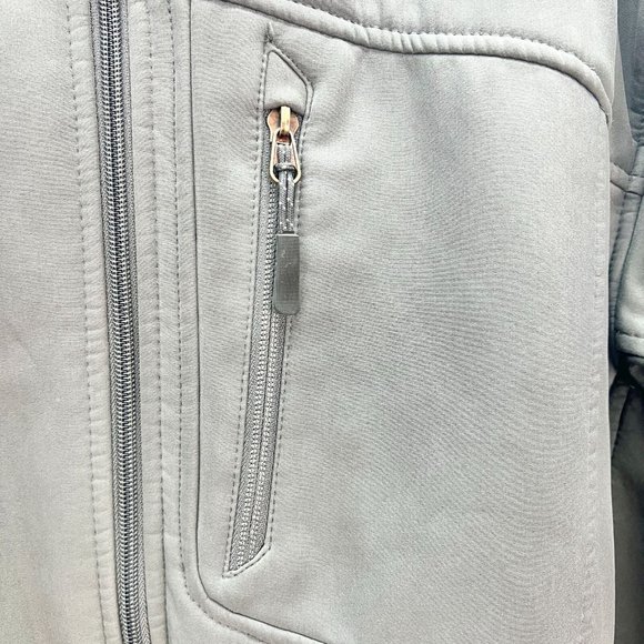 Athletech Jacket Medium Gray Zip Up 3 Front Pockets Fleece Lining - Picture 3 of 9